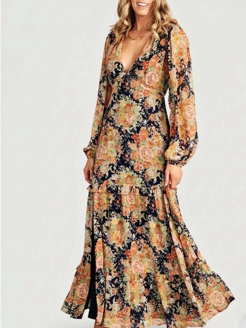 Baltic Born Bowman Deep V Maxi Dress
